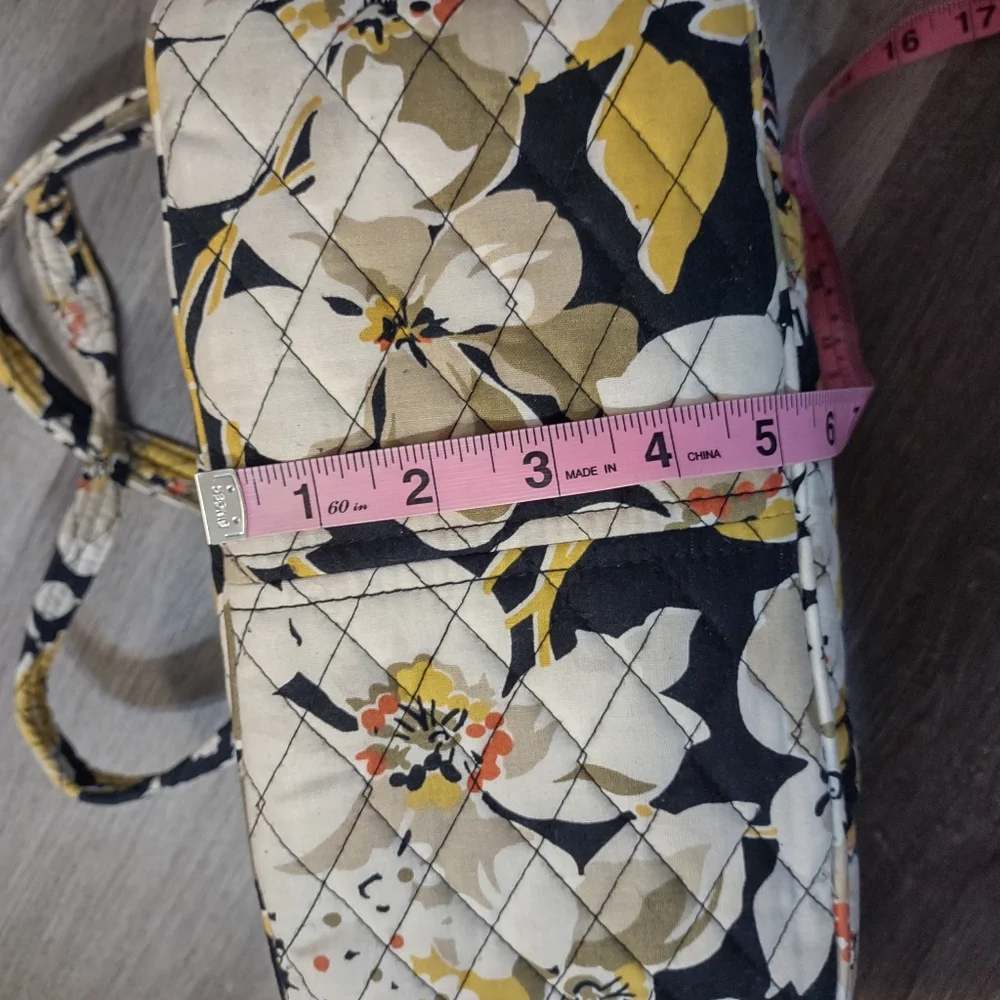 Vera Bradley Yellow and Black Floral Quilted Shoulder Bag - Picture 14 of 14